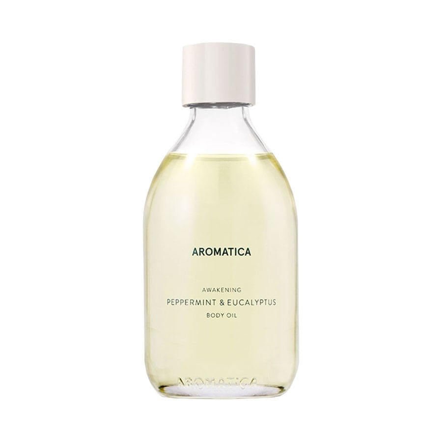 Aromatica Awakening Body Oil Peppermint & Eucalyptus Aromatherapy Oils 100ml Scented Body Oil, After Shower Natural Oil Non-Greasy Body Serum