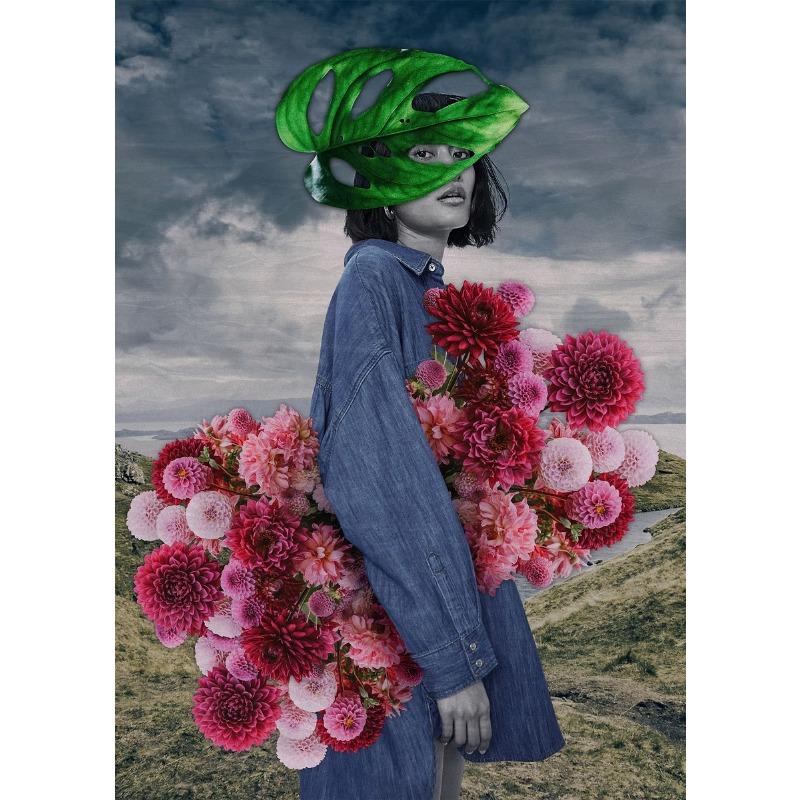 

Modern Fashion Aesthetics Illustration Women And Flowers Portrait Poster Canvas Wall Painting Living Room Bedroom Home Decor 21cm×30cm NoFrame