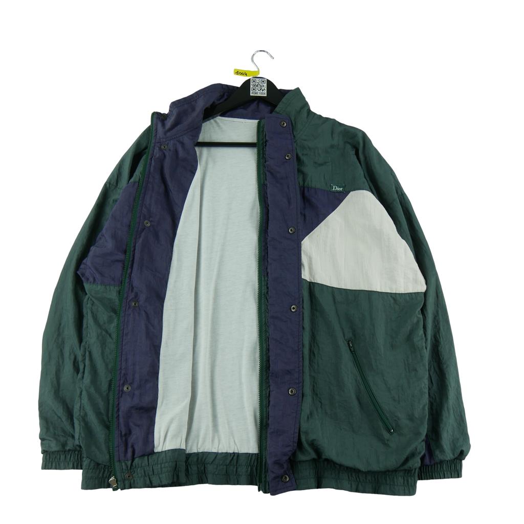 Zweites Leben - Herren Windjacke Colorblock CD Grün - Guter Zustand