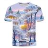 Men's Digital Printed T-shirt, 3D Designed Round Neck