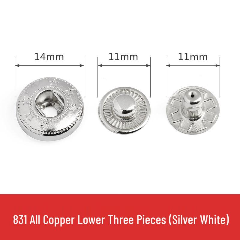 Metal Snap Buttons for Clothing: No-Sew Hidden Snap Accessories for Jackets, Studs, and Mother-Child Buttons.