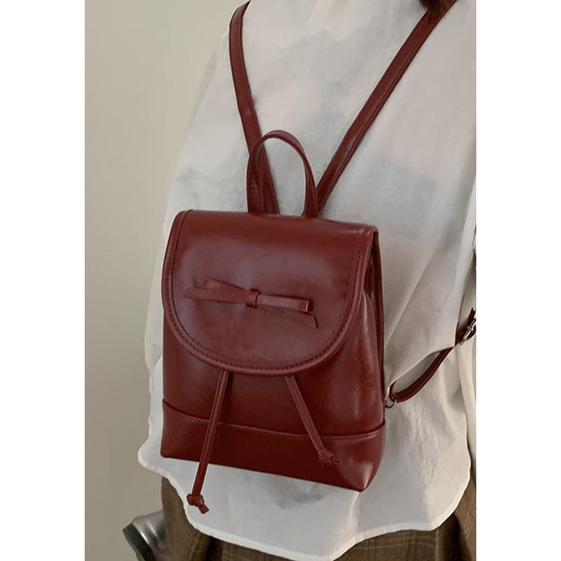 Fashionable Bow Backpack, School-style Hand-held Bucket Bag