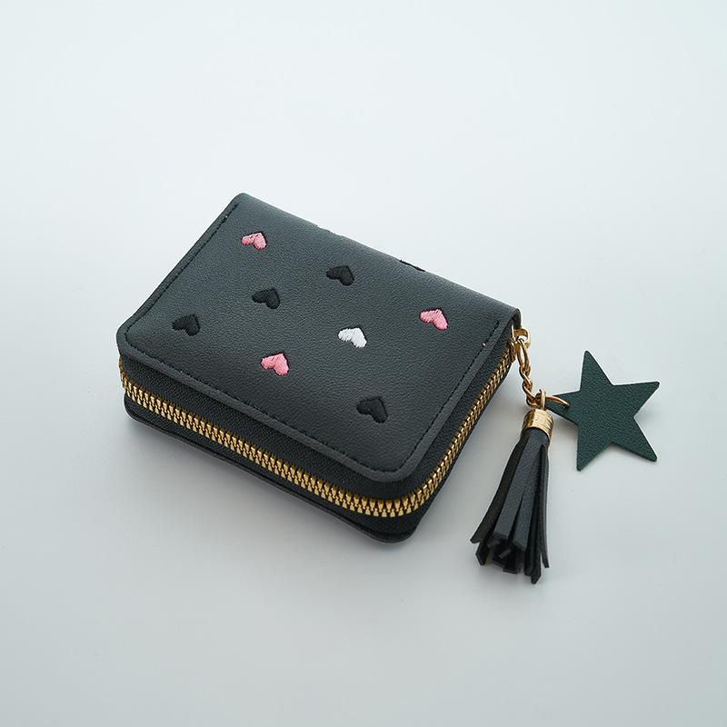 New Tassel zipper Wallet ladies short Korean version of the Multifunctional cute style Female Coin Purse