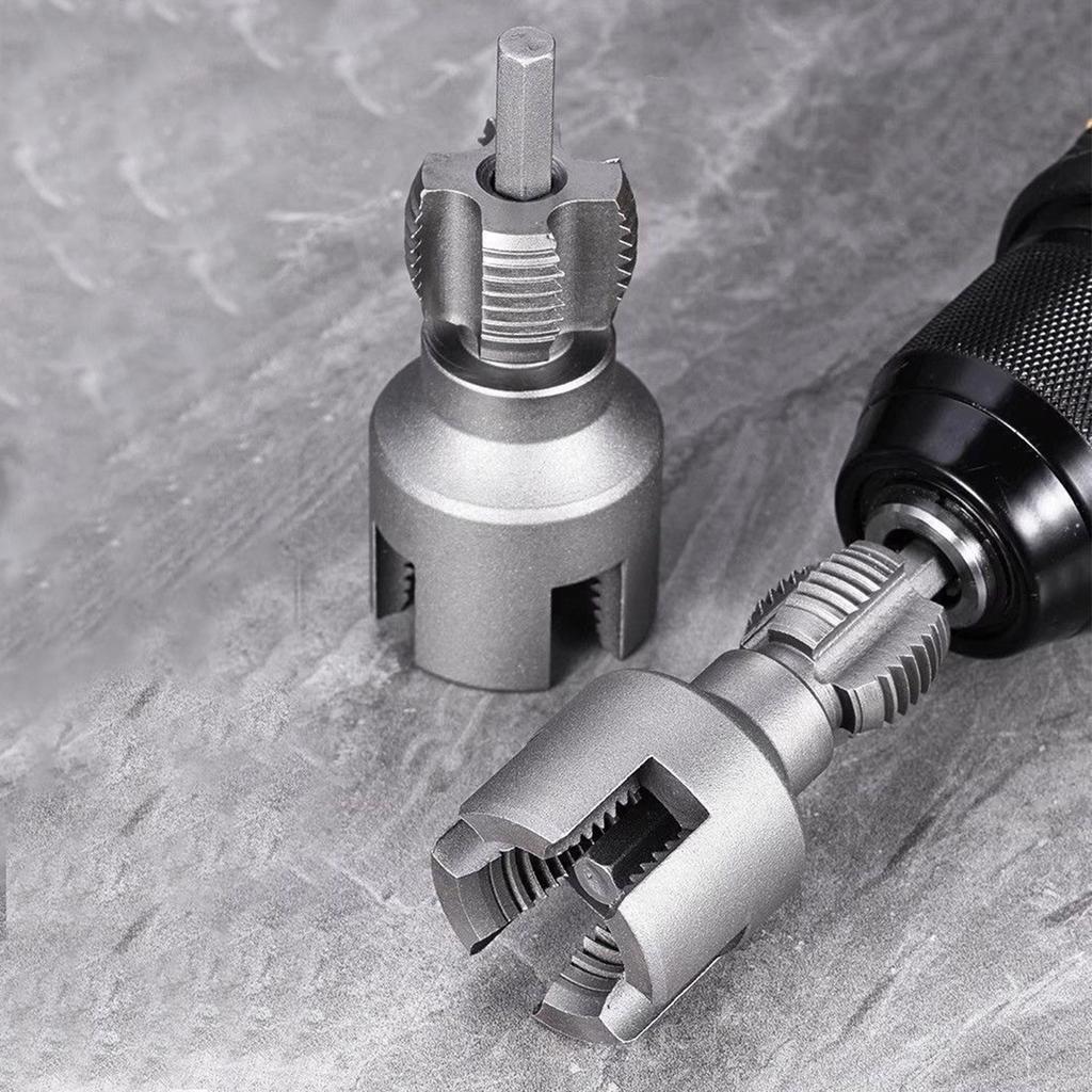 Integrated Internal & External Pipe Threading Tool 1/2in 3/4in 1in Dual-Function PVC Pipe Threader Kit for Electric Drill