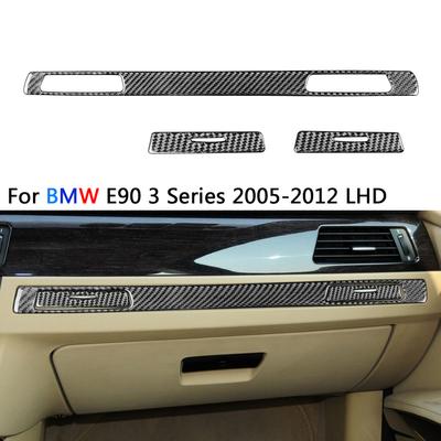 E90 Carbon Fiber Copilot Water Cup Holder Panel Trim Stickers Styling For BMW E90 3 Series 2005-2012 Accesorios Para Vehículos