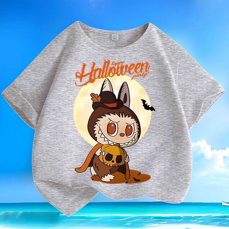 Children's Cartoon Pure Cotton Top, Summer Boys' and Girls' Casual Short-sleeved T-shirt