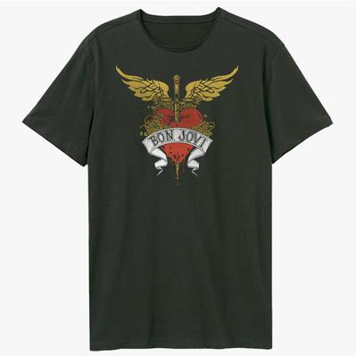 Bon Jovi Band Rock Graphic Print All Year Round Short Sleeved Loose Casual Men's and Women's T-shirts Luxury Trend