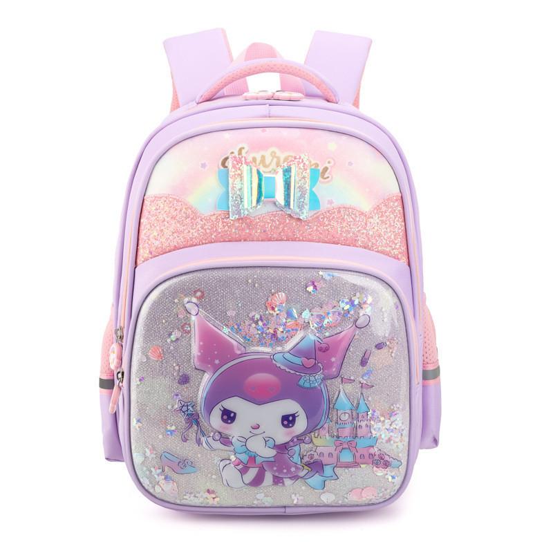 Adorable Cartoon Kuromi School Backpack For Boys And Girls With Large Capacity And Spinal Protection Kuromi