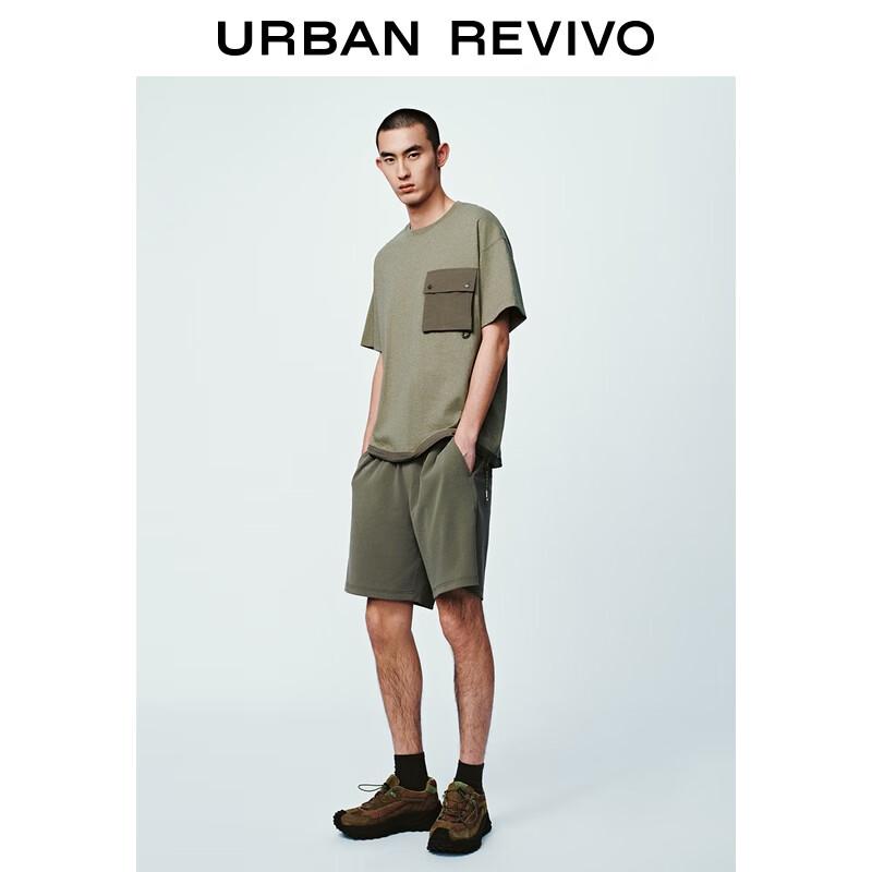

UR 2025 Autumn Men s Retro Casual Workwear Patch Pocket Short Sleeve T-Shirt S