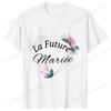 French Team Bride Squad T-shirt Flower Graphic Bridal Shower Wedding Tops Women Bachelorette EVJF Party Blouses Bridesmaid Tees