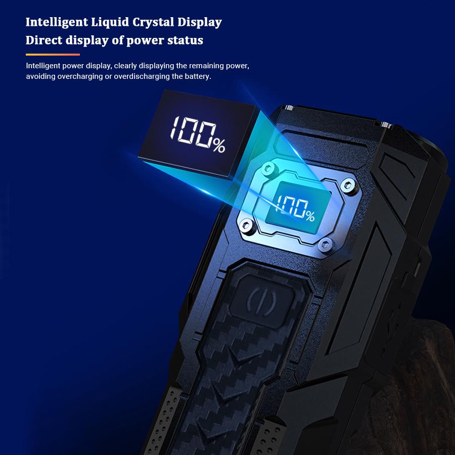 Multifunktionale Leistungsstarke LED Taschenlampe Tragbare Ultra Helle Taschenlampe USB Wiederaufladbar Outdoor Notfall Camping Powerbank