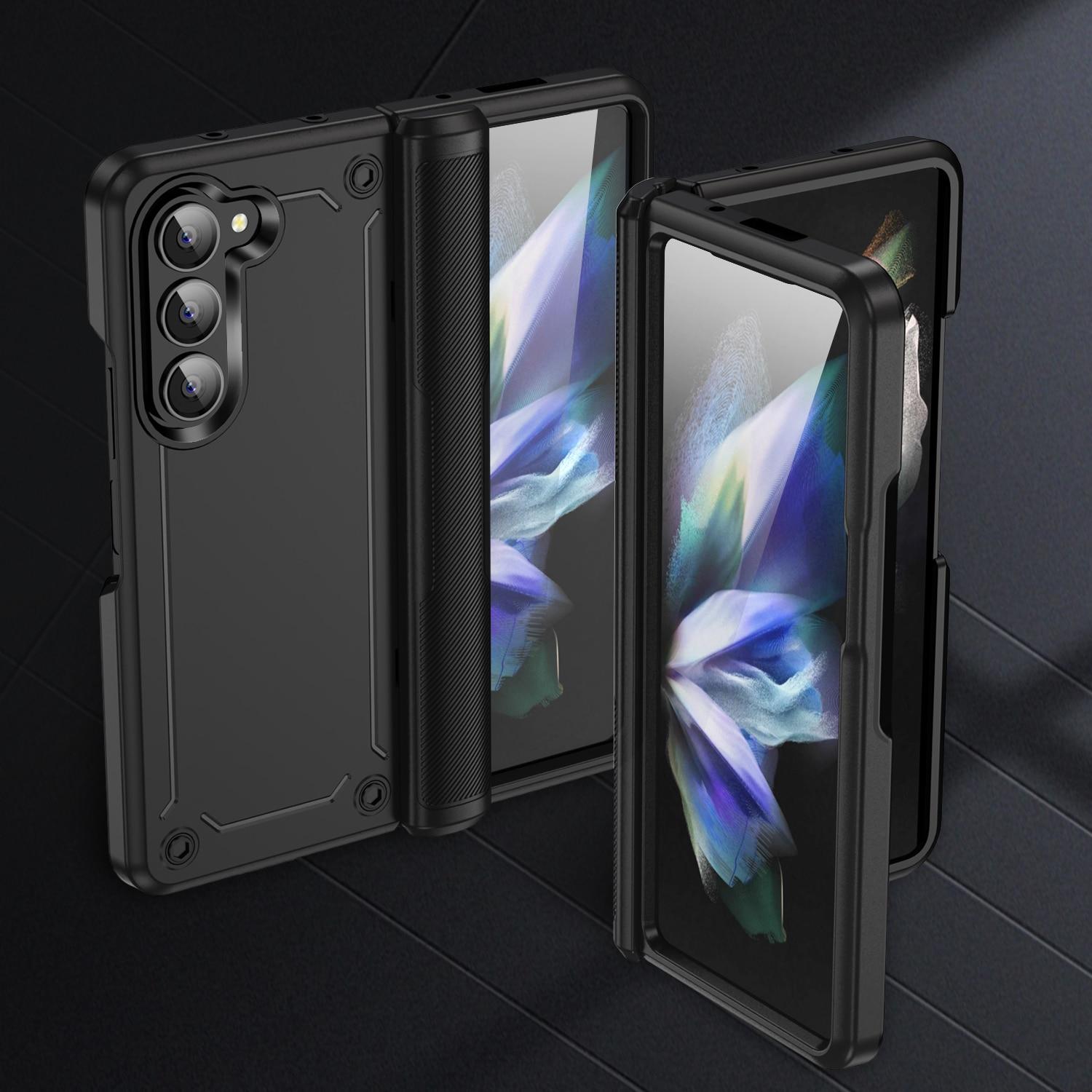 

Для Samsung Z Fold 5 Удобный складной чехол для Samsung Galaxy Z Fold5 Fold 5 Zfold5 Защита от падения телефона Funda Black чёрный
