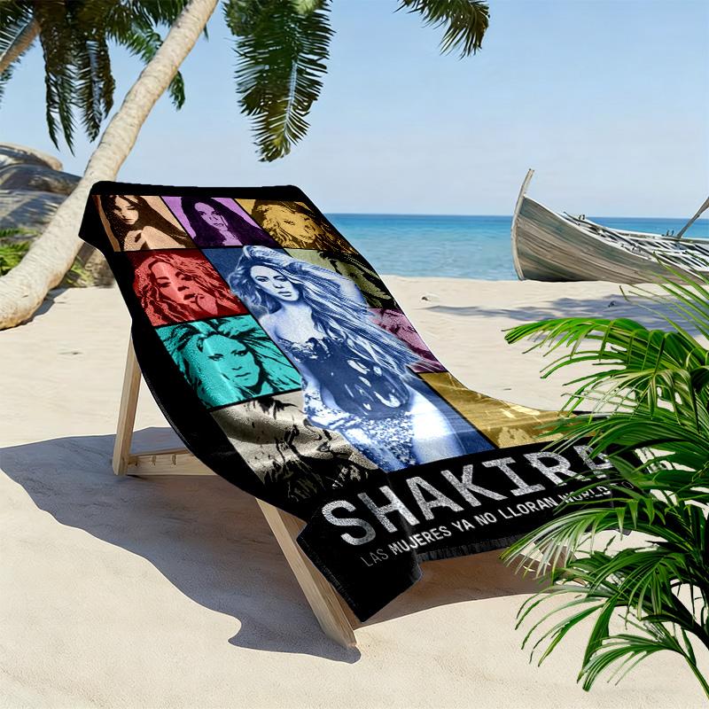 Asciugamano da Spiaggia con Stampa di Shakira, Asciugamano Grande Morbido ad Asciugatura Rapida per Spiaggia Campeggio Nuoto