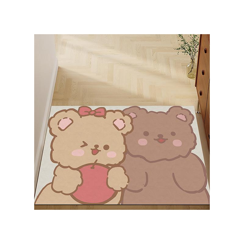 Cute Cat Household Door Floor Mat Leather Floor Mat Entry Door Porch Non-Slip And Wear-Resistant Foot Mat Girl Heart Floor Mat