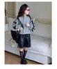 Felpa con fiocco in stile coreano per bambine - 2024 Top casual a maniche lunghe per bambini di taglia media e grande