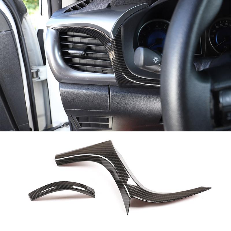 

For Toyota Hilux 2015 2016 2017 2018 2019-2026 ABS Carbon Fiber Car Dashboard Side Air Condition Outlet Vent Cover