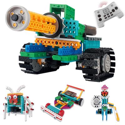FlyCreat Transforming Robot Building 237 Electric Tank 3D Quadricycle Electric Assembly Robot Robot RC Battle Toy for Boys 4-in-1 Blocks, Pieces, Toy,