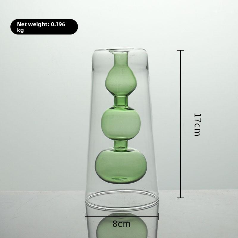 Nordic Creative Glass Small Vase Decorative Living Room Flower Arrangement Water Cultivation Feng ui Ornament