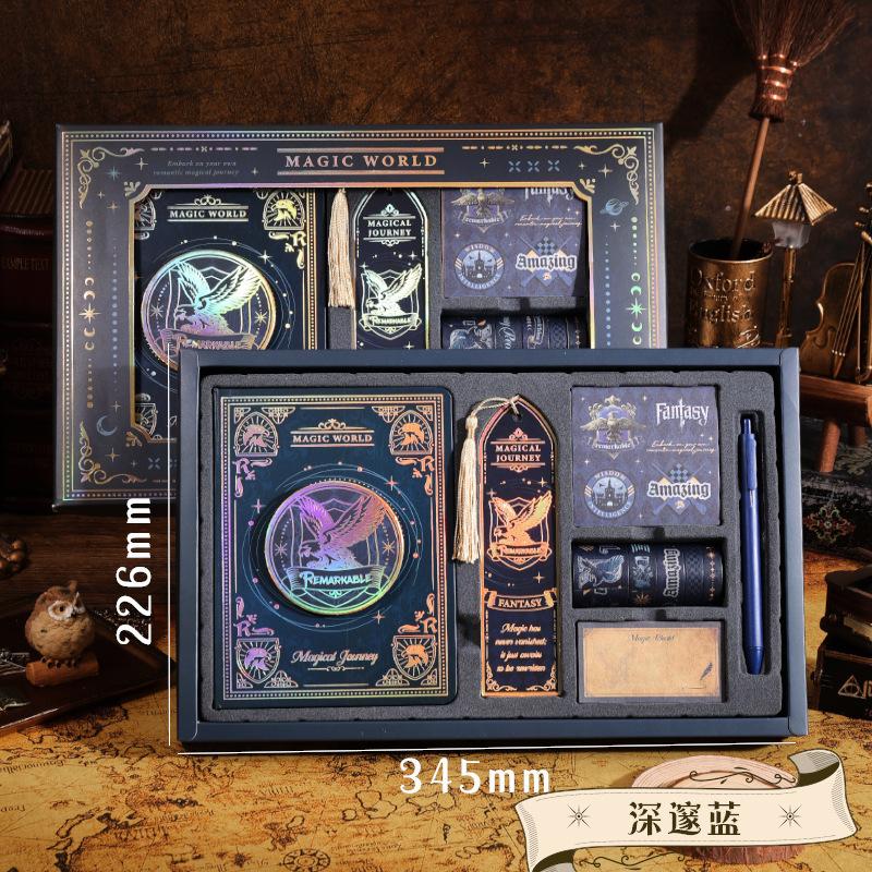 Magic Academy Notebook Gift Set Harry Potter Style Journal High Appearance Diary for Students Vintage Wizard Theme Notebook Kit