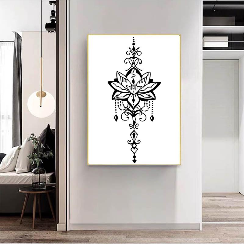 Große Mandala Lotus Pfeil Wandaufkleber Yoga Raum Wohnzimmer Schlafzimmer Namaste Vinyl Heimdekoration Sp-244