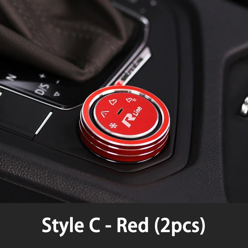 2026 Hot Sticker 2Pcs 3D Aluminum Interior Driving Mode Knob Ring Decorative Stickers For VW Volkswagen Tituan Tharu TAYRON T-RO