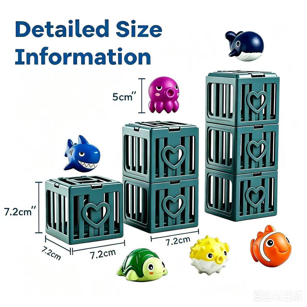 Kids Pool Diving Toys Rescue Ocean Animals Cage Water Game Cute Animal Recovery Set Interactive Play