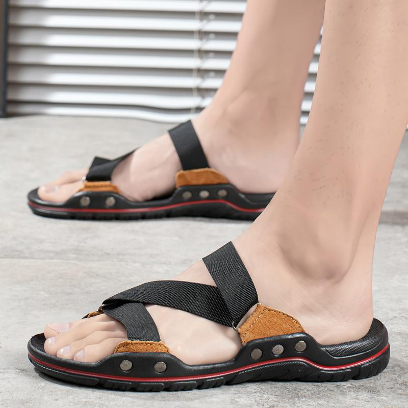 Summer Outdoor Wadable Sandals Man Arch Support Yoga Mat Insole Gladiator Open Beach Slippers Antiskid Durable Flat Men Shoe