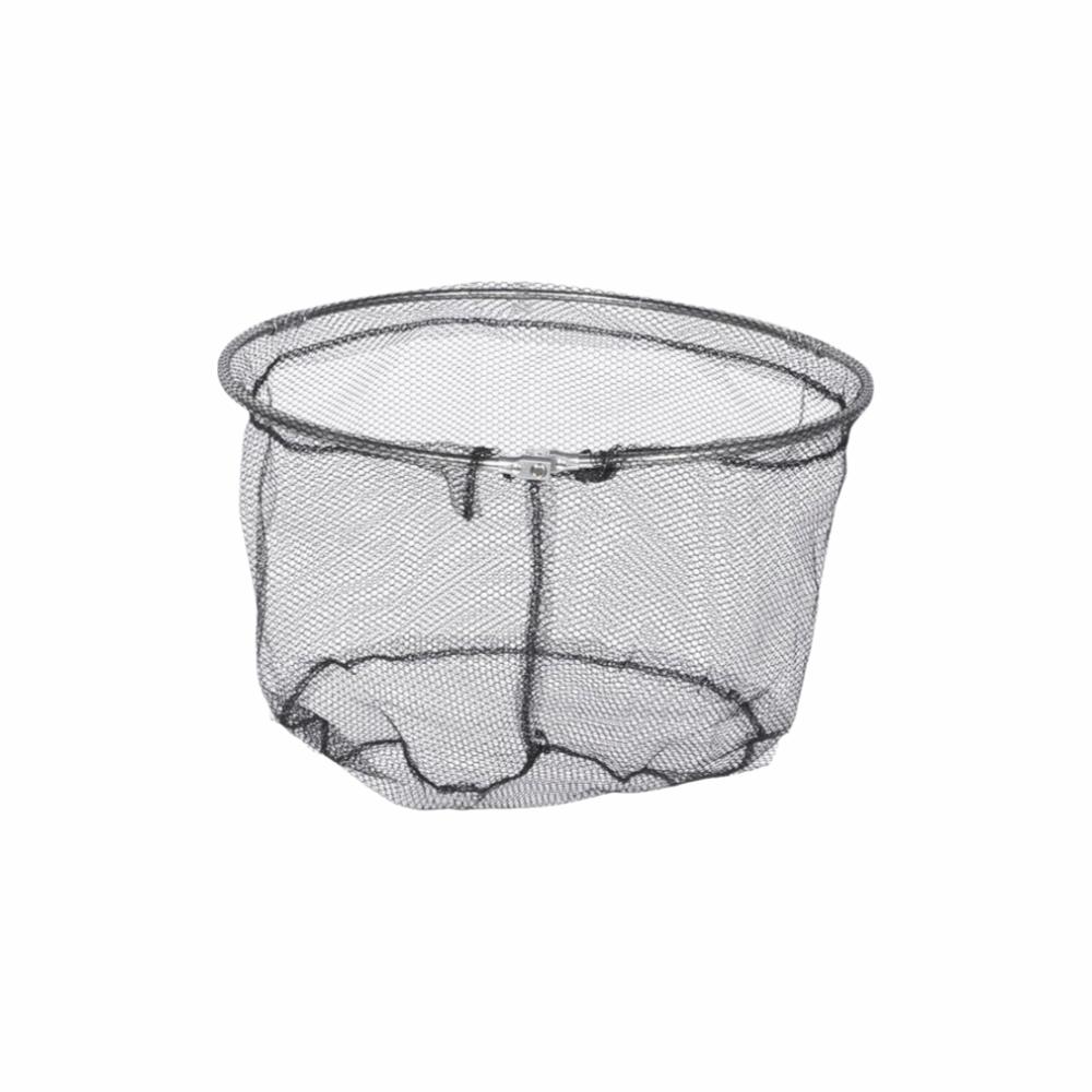 Portable Foldable Fishing Landing Net Lightweight 35cm Diameter Fish Catching Net Black Fish Mesh Net Shrimp Catching