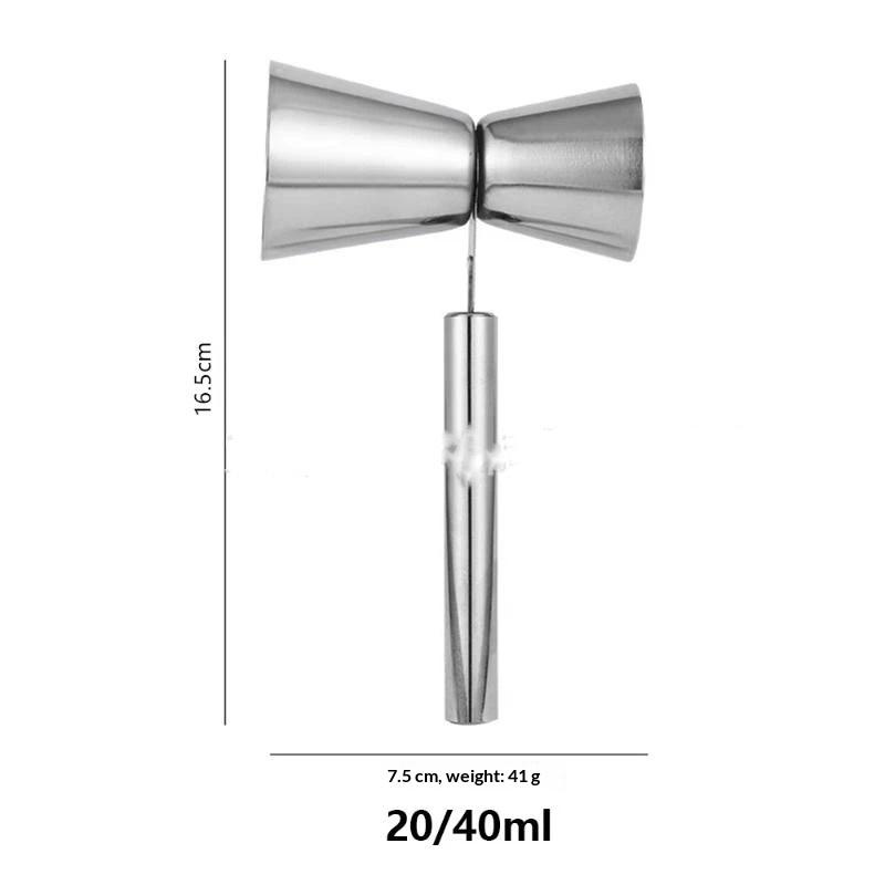304 Edelstahl Cocktail Jigger Bequemer Griff Mit Griff Japanischer Messbecher Doppelseitig Spritzschutz