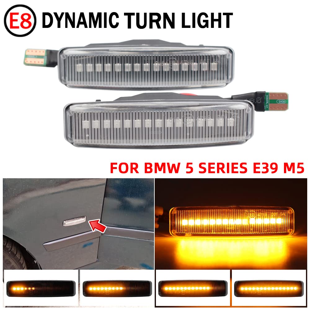 2Pcs Dynamic Fender Side Marker Lamp Sequential Running LED Turn