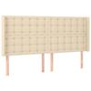 VidaXL Tête de lit avec oreilles Crème 183x16x118-128 cm Tissu3120033