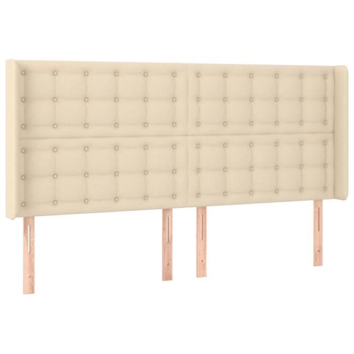 VidaXL Tête de lit avec oreilles Crème 183x16x118-128 cm Tissu3120033