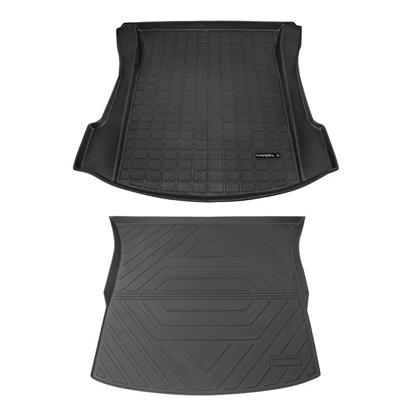 Car TPE Rear Trunk Mats for Tesla Model 3 Y 2024 Waterproof Pad Trunk Tray Carpet Mud Boot Cover Protector Floor Pad Accessories