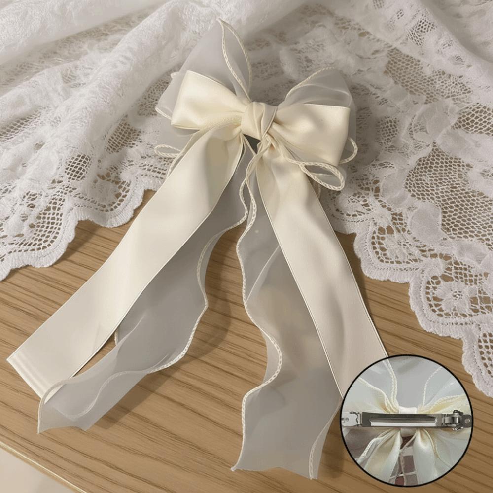 Weiche Netzschleife Haarspange Langes Band Haarspangen Neue Schleife Haarspange Damen Mode