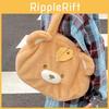 Cartoon Bear Leaf Plush Shoulder Bag Large Capacity Outdoor Handbag Leisure