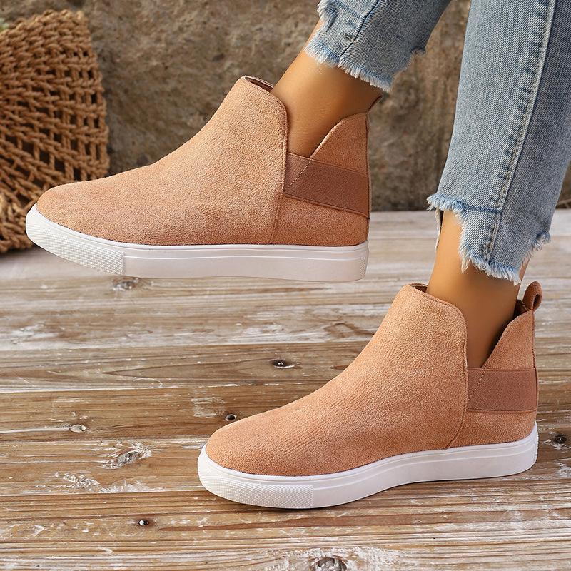 Large Size Casual Shoes for Women 2025 Autumn and Winter New European and American Flat Bottom Low Top Elastic Band Loafers for Women