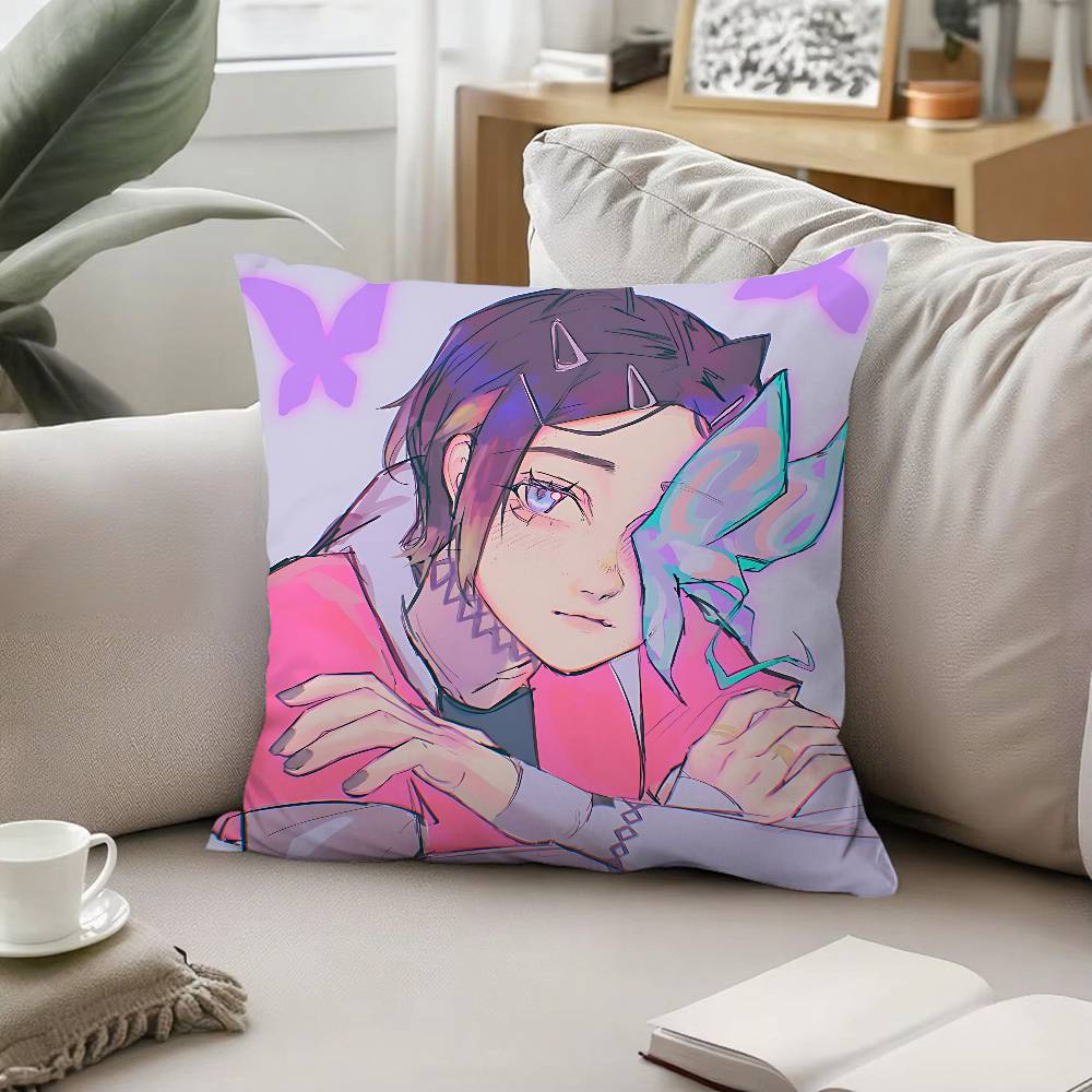 Cute C-Clove V-ValorantS Throw Pillow Covers Pattern Cushion Cover Suitable For Sofa Bedroom Car Pillow Cover