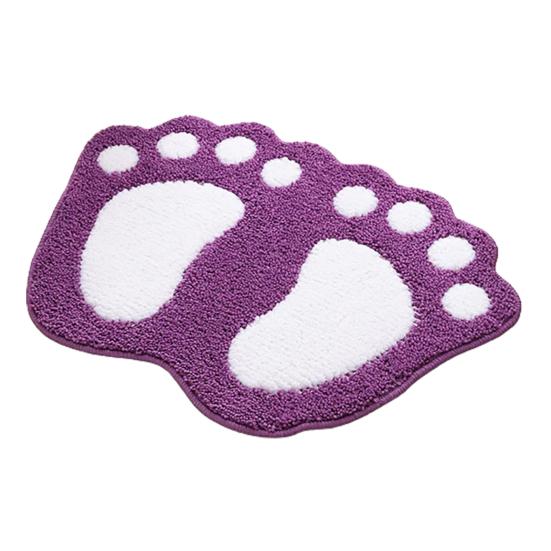 Tapete de chão em forma de pés, antiderrapante, poliéster, prático, armazenamento, capacho para porta de dormitório