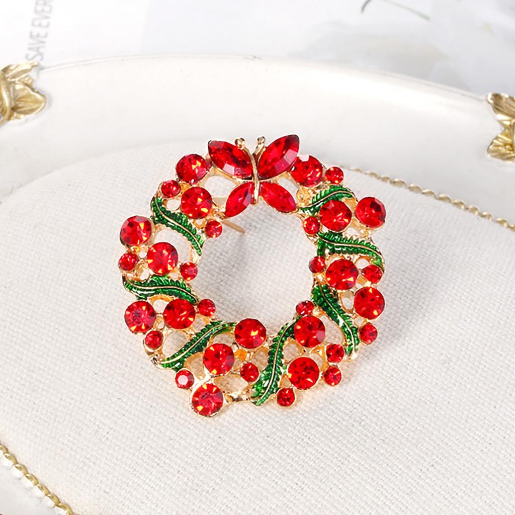 Christmas Brooch Rhinestone Crystal Christmas Pin Personality Brooch All- Clothes Accessories