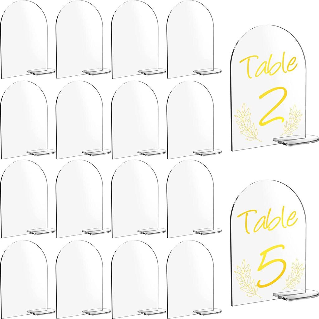 Acrylic Transparent Arched Semicircle Without Digital Seat Plate Blank Acrylic Party Decoration Wedding Table Cards Versatile