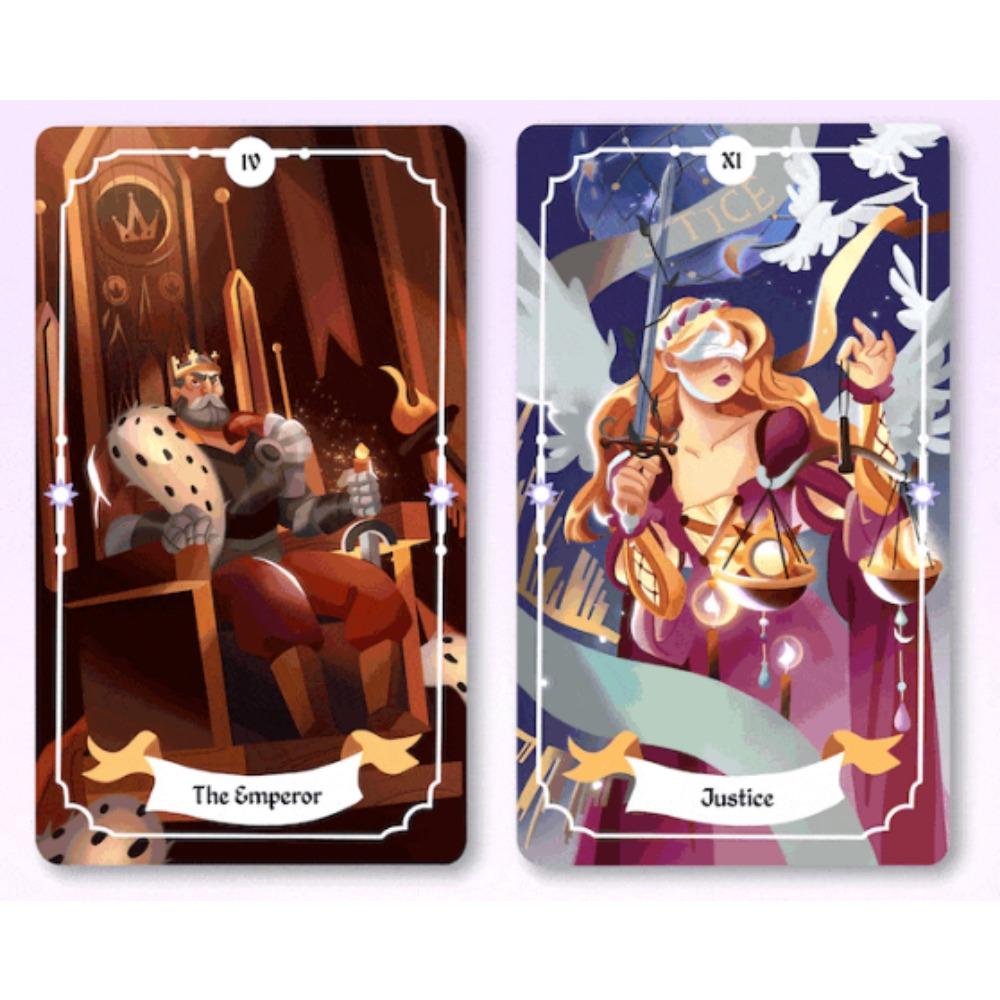 12*7 cm Talia Tarota Witchy Magic Czarująca talia tarota składająca się z 78 kart, zaprojektowana z magicznymi i uroczymi ilustracjami oraz łatwym do zrozumienia przewodnikiem