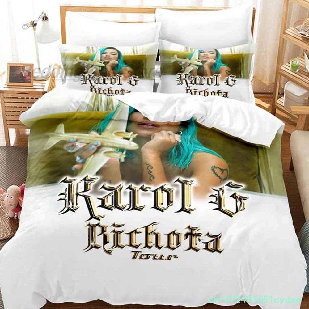 Karol G Bedding Set Single Twin Full Queen King Size Bed Set Aldult Kid Bedroom Duvetcover Sets 3D Sexy Girls Bed Sheet Set