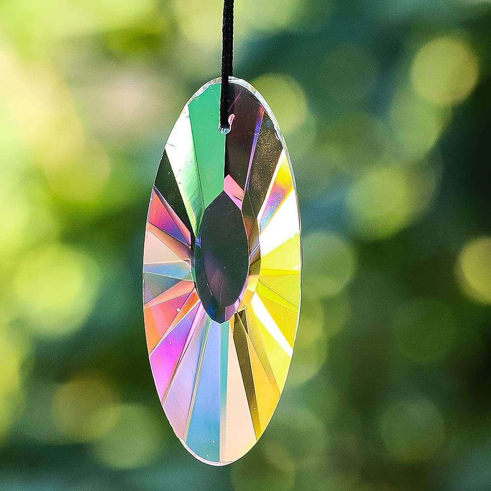 

Покрытие AB UFO Crystal Suncatcher Подвесной декор для сада Стеклянная призма Rainbow Maker Люстра Лампа Запчасти для замены Подвеска