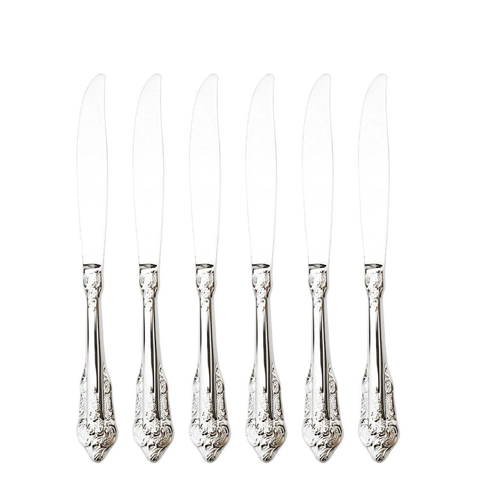 6-teiliges Vintage-Besteckset aus 18/10 Edelstahl, Steak, Butter, Abendessen, Messer, Geschirrset, Geschirr, Spiegel, Abendessen, Küche, Besteck