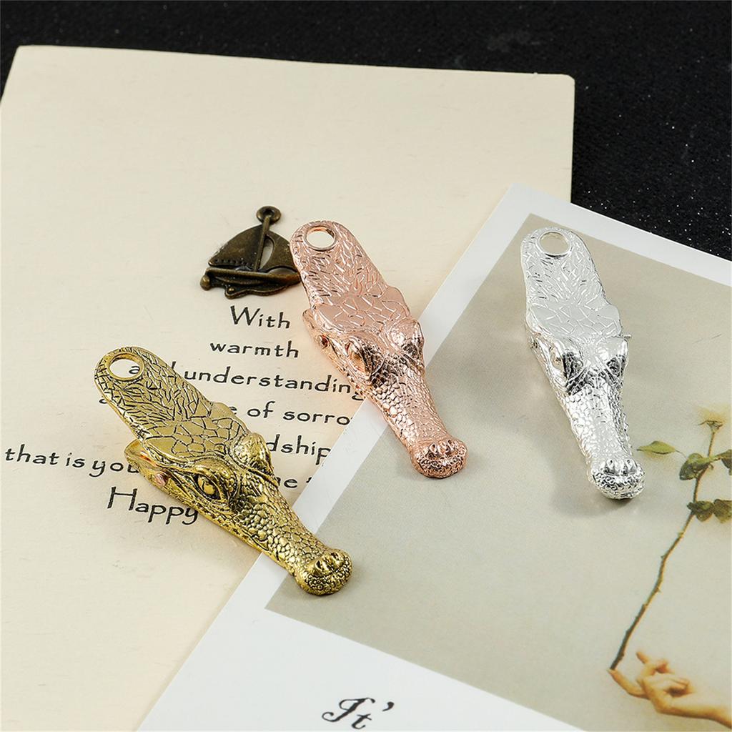 Creative Alligator Metal Bookmarks File Holder With Antique Finish For Students Professionals Paper Clip