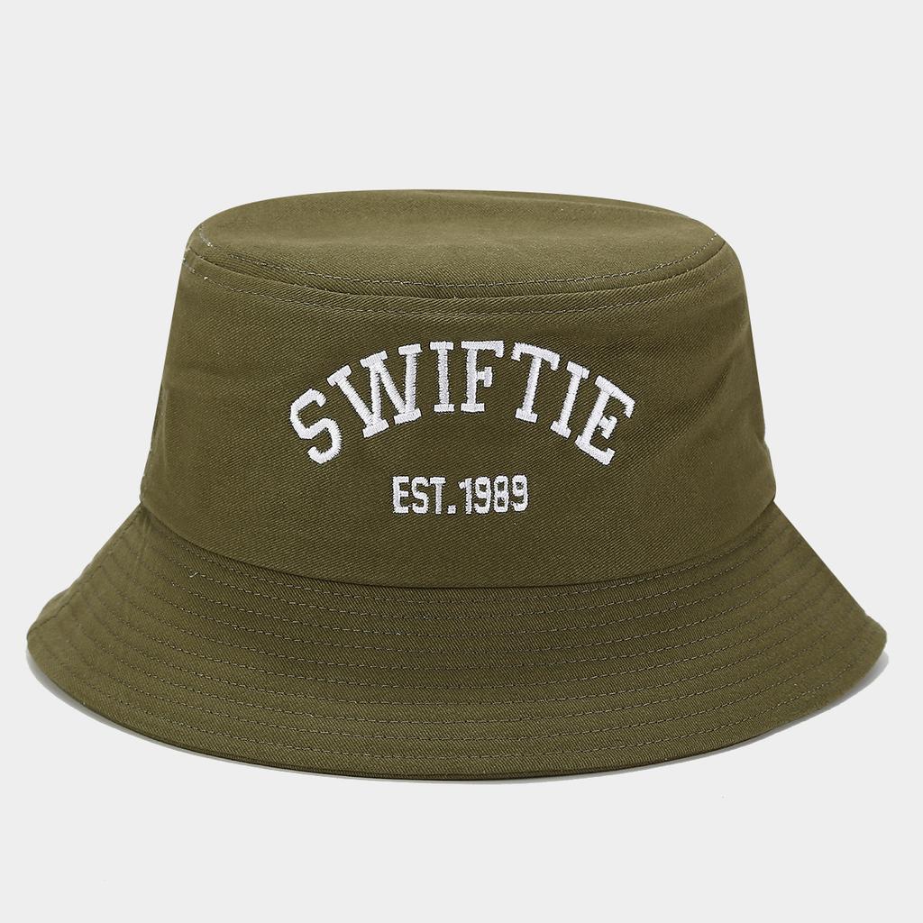New SWIFTIE embroidered bucket hat trendy summer fashion fans fan hat couple sunscreen basin hat breathable