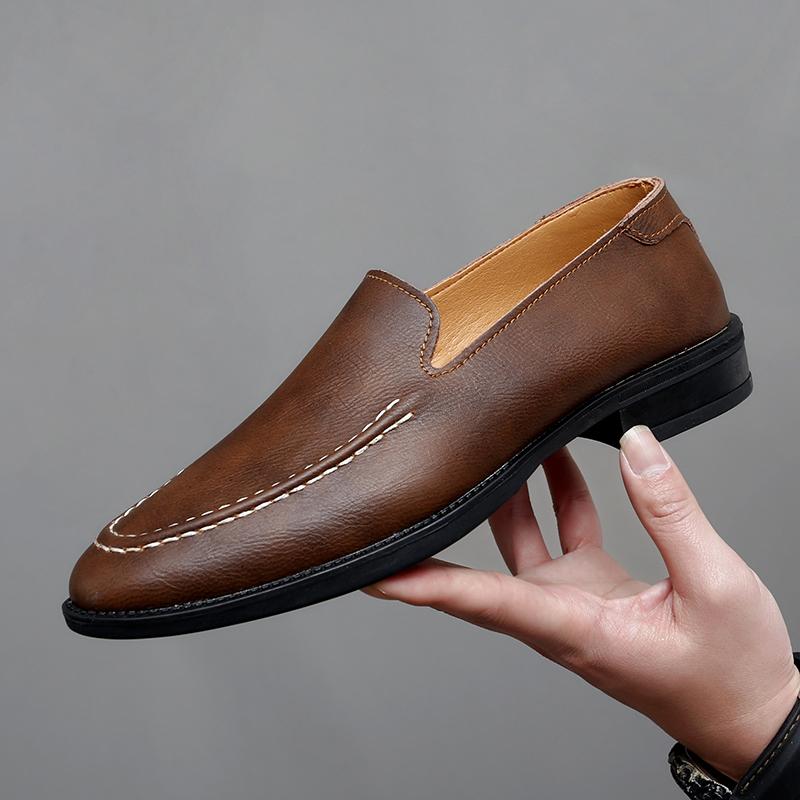 Módní Pánské Módní Formální Boty Dvouvrstvé Kožené Lehké a Pohodlné Obchodní Značka Le Fu Boty Velikost 38-48 Pánské Boty