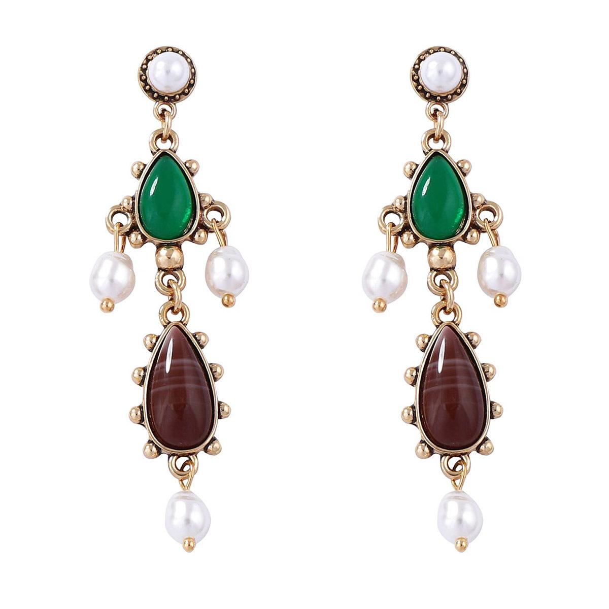 

DIGADAGU Metal Imitation Pearl Water Drop Earrings New Minimalist Vintage Earrings Everyday Zircon Accessories разноцветный