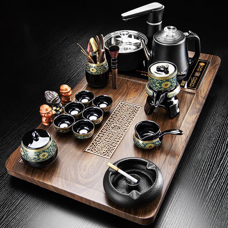 Japanese Ceramic Automatic Tea Set with Flowing Water Tea Tray