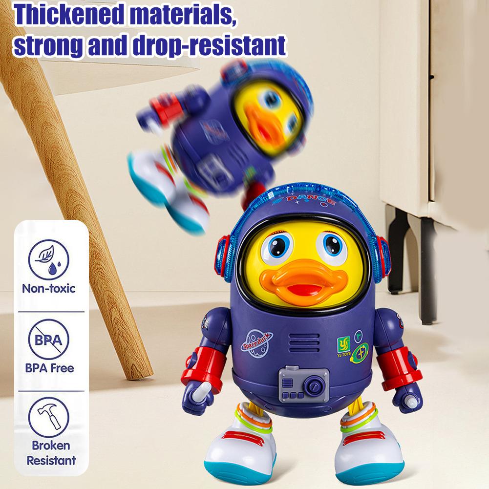 Electric Space Duck Electric Toys With Lights And Sounds Moving Walking Dancing Toys For Toddlers Children'S Interactive Toys